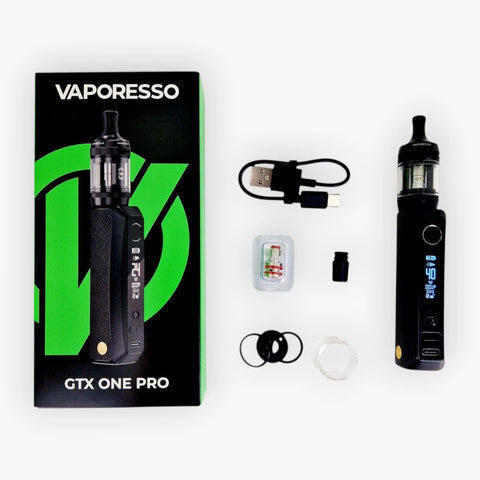 Kit Vaporesso GTX One Pro noir : batterie 3000 mAh et réservoir XTank 3 ml